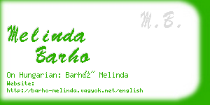 melinda barho business card